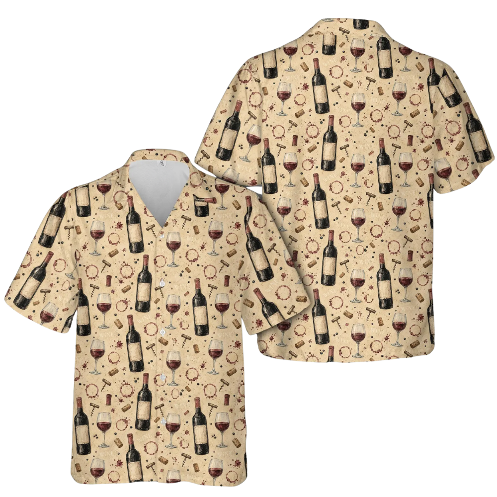Wine Vintage Hawaiian Shirt For Men Women, Wine Hawaiian Shirt HE0587