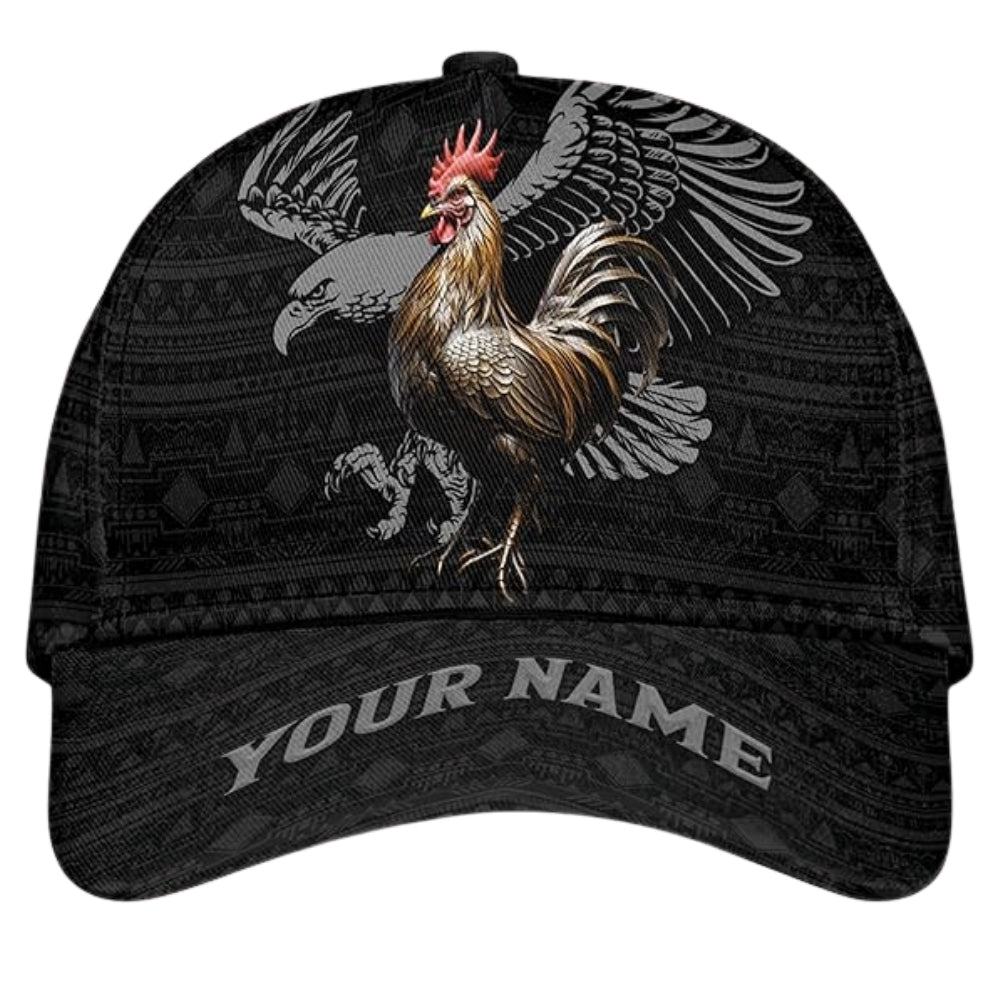 Custom Rooster Eagle Tribal Baseball Cap, Custom Rooster Caps For Chicken Lovers CP0184
