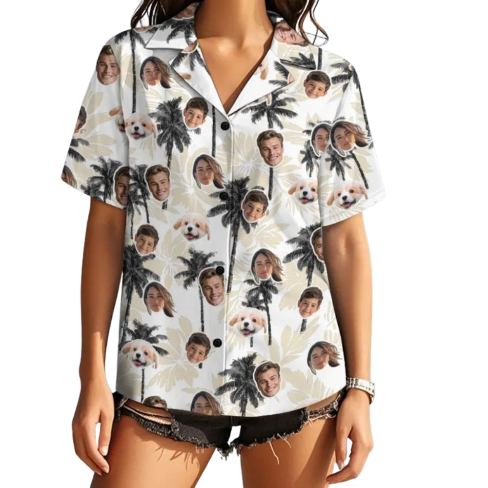 Custom Face Matching Family Hawaiian Shirt, Custom Photo Matching Hawaiian Shirt For Family ET0639