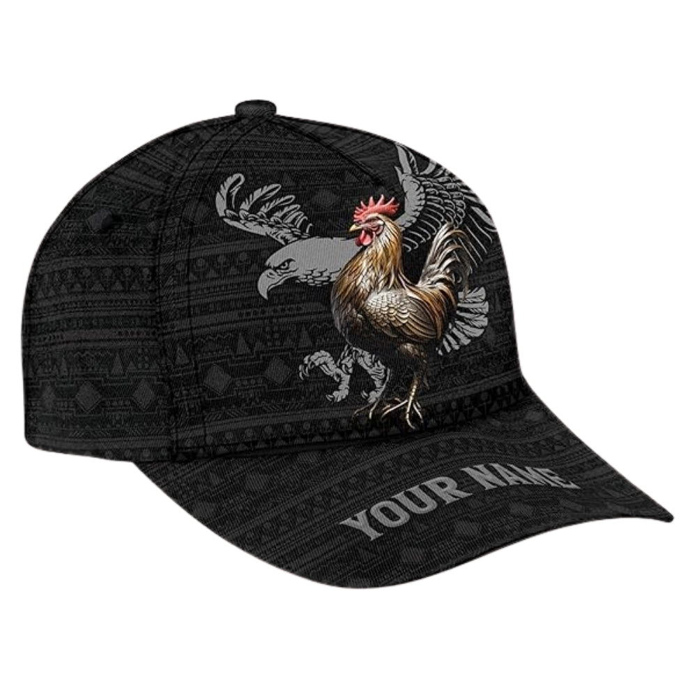 Custom Rooster Eagle Tribal Baseball Cap, Custom Rooster Caps For Chicken Lovers CP0184