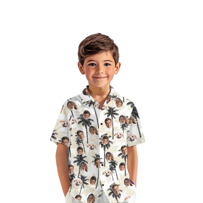 Custom Face Matching Family Hawaiian Shirt, Custom Photo Matching Hawaiian Shirt For Family ET0639