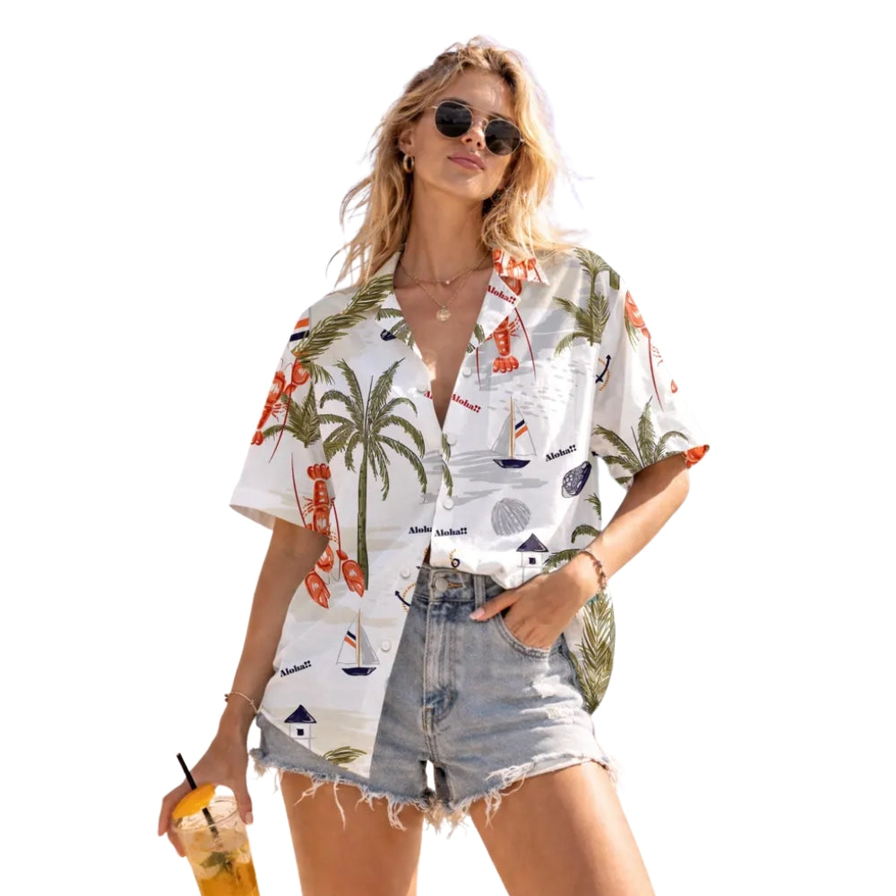 Matching Lobster Family Hawaiian Shirts, Tropical Lobster Hawaiian Family Shirts ET0640