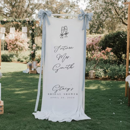 Personalized Future Mrs Bridal Shower Fabric Welcome Banner, Personalized Bridal Shower Welcome Banner WD0259