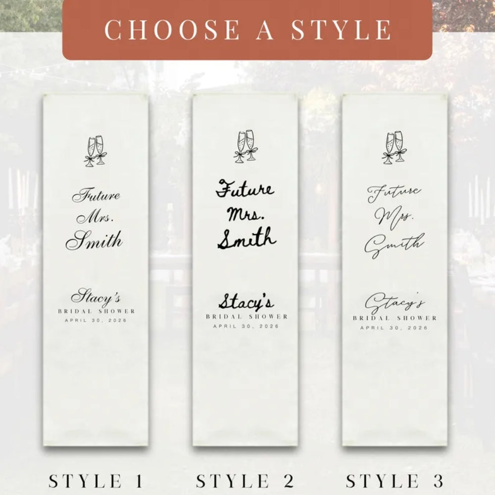 Personalized Future Mrs Bridal Shower Fabric Welcome Banner, Personalized Bridal Shower Welcome Banner WD0259