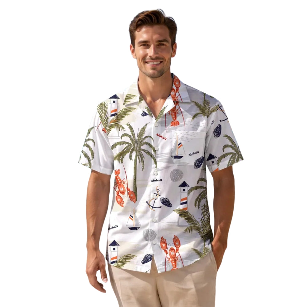 Matching Lobster Family Hawaiian Shirts, Tropical Lobster Hawaiian Family Shirts ET0640