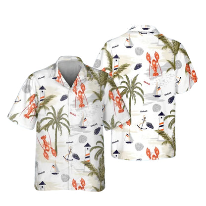 Matching Lobster Family Hawaiian Shirts, Tropical Lobster Hawaiian Family Shirts ET0640