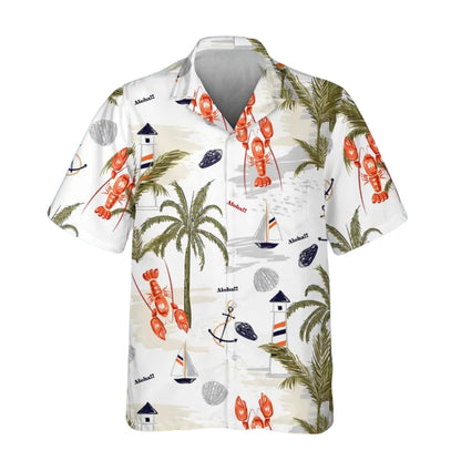 Matching Lobster Family Hawaiian Shirts, Tropical Lobster Hawaiian Family Shirts ET0640