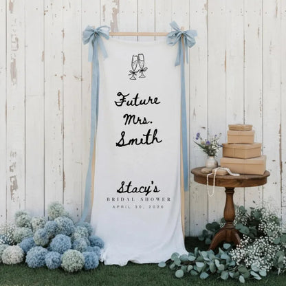Personalized Future Mrs Bridal Shower Fabric Welcome Banner, Personalized Bridal Shower Welcome Banner WD0259