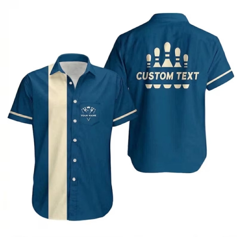 Custom Retro Red Hawaiian Bowling Shirt For Men, Custom Retro Bowling Shirts With Name And Text BE0181
