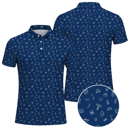 Men's Doctor Pattern Green Golf Polo Shirt, Medical Golf Shirts For Doctor GE0487