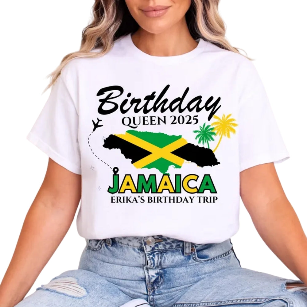 Custom Birthday Jamaica Trip Matching Family T Shirts, Personalized Jamaica Vacation Family Shirts For Birthday ET0777