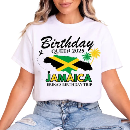 Custom Birthday Jamaica Trip Matching Family T Shirts, Personalized Jamaica Vacation Family Shirts For Birthday ET0777