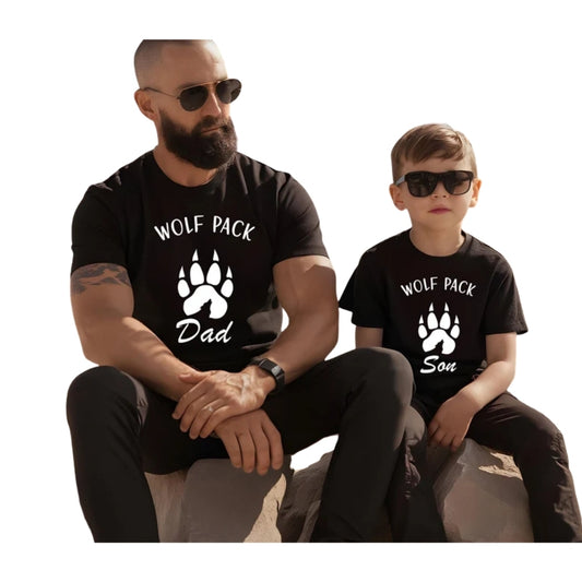 Custom Matching Wolf Pack Dad Son T Shirts For Father Day, Custom Wolf Pack Matching Family T Shirts ET0662