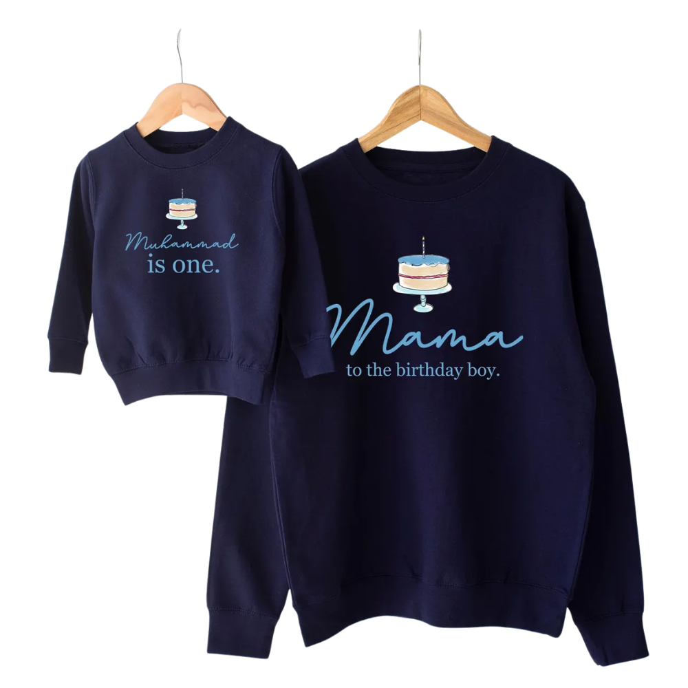 Mama To The Birthday Boy Custom 1st Birthday Sweatshirt For Mommy And Son, Custom First Birthday Family Sweatshirts ET1448