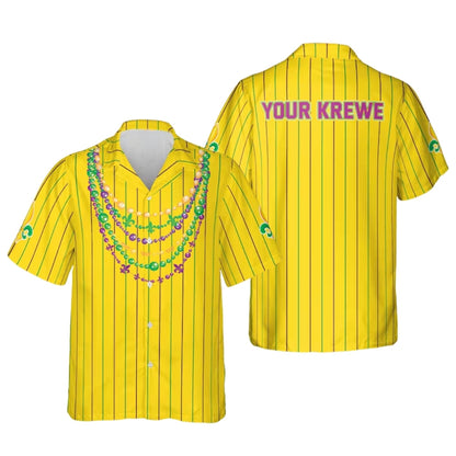 Custom Mardi Gras Hawaiian Shirt With Krewe Name, Custom Mardi Gras Hawaiian Shirts HE0005