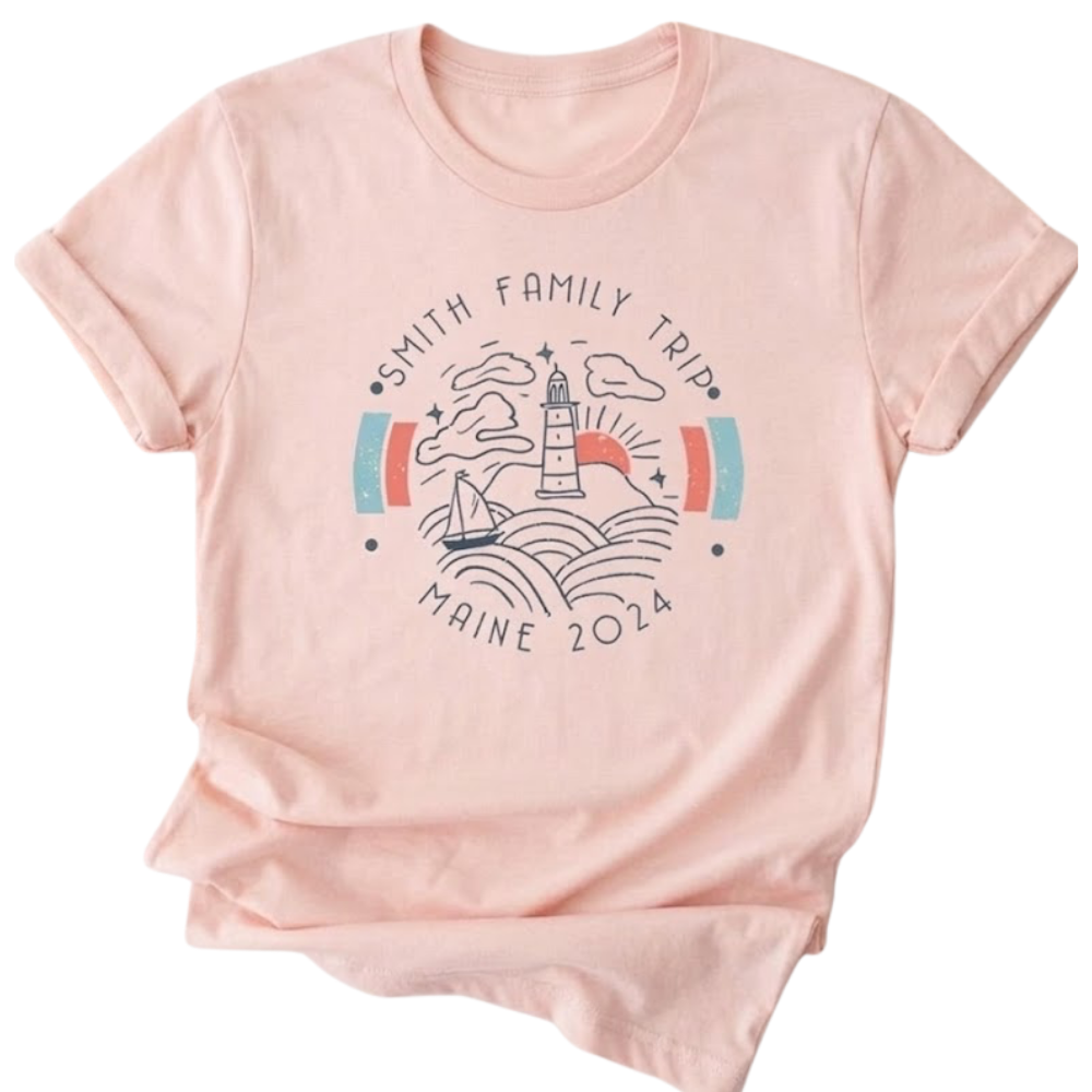 Personalized Family New England Beach Trip Matching T Shirt, Custom Beach Vacation Family Shirts ET1242