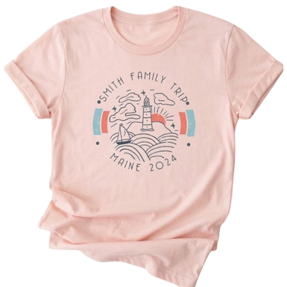 Personalized Family New England Beach Trip Matching T Shirt, Custom Beach Vacation Family Shirts ET1242
