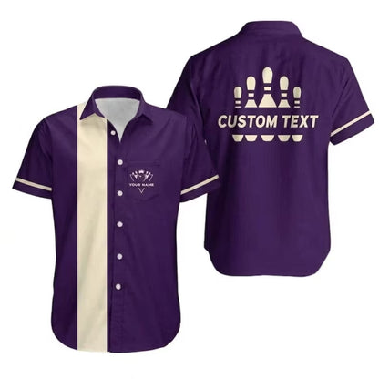 Custom Retro Red Hawaiian Bowling Shirt For Men, Custom Retro Bowling Shirts With Name And Text BE0181