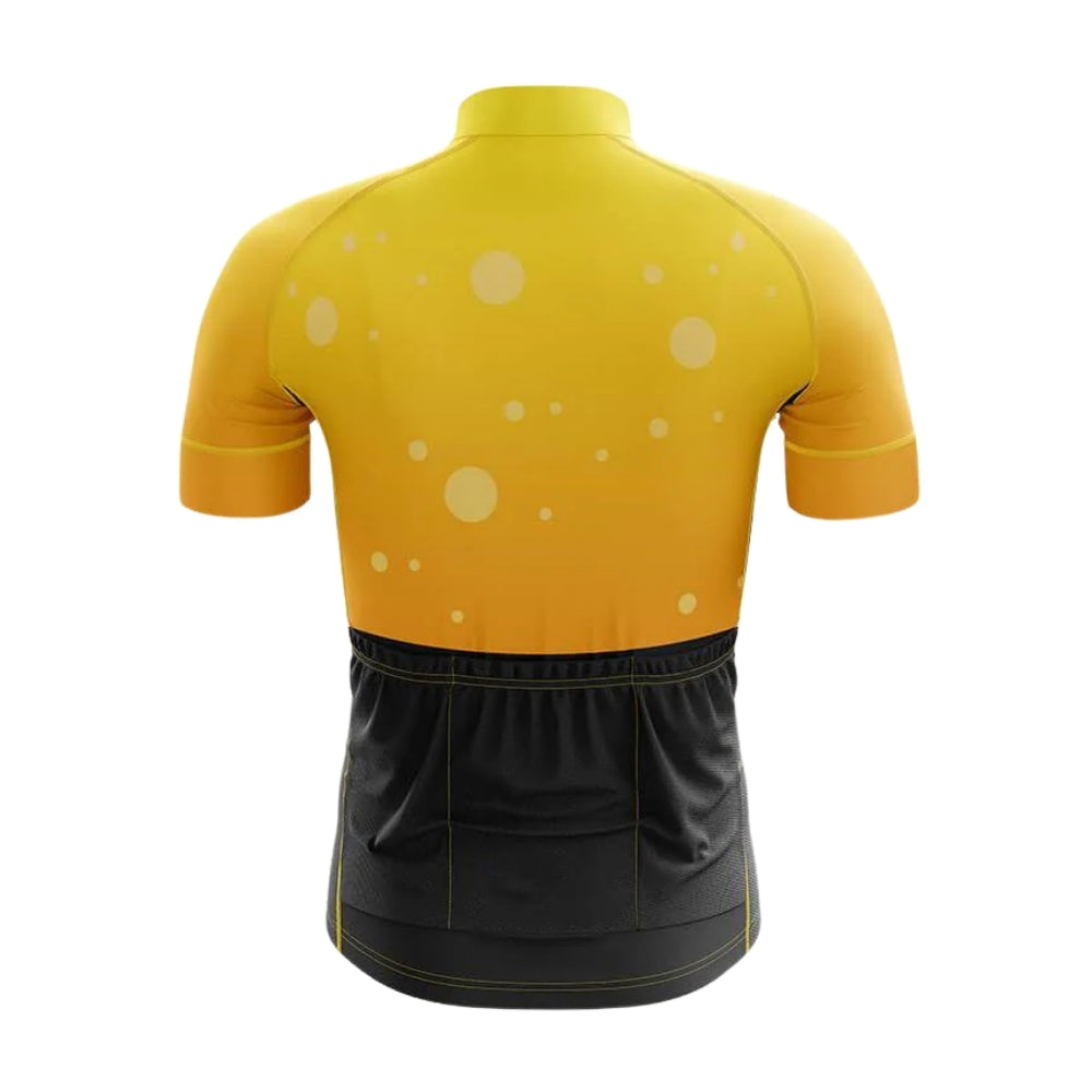 Bike For Beer Men's Black And Yellow Short Sleeve Cycling Jersey For Men, Beer Cycling Jerseys CG0691