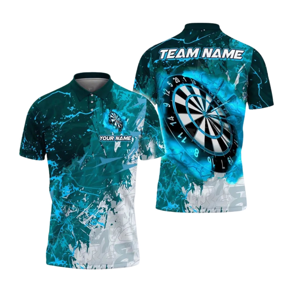 Custom Blue Thunder Darts Polo Shirt Mens, Custom Dart Team Shirts DE0084