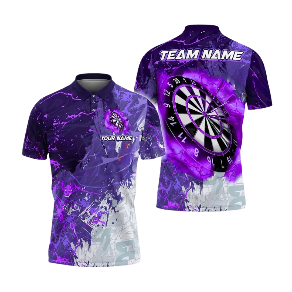 Custom Blue Thunder Darts Polo Shirt Mens, Custom Dart Team Shirts DE0084