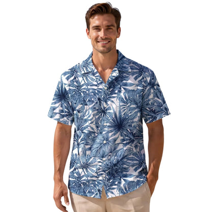 Blue Palm Tree Family Matching Hawaiian Shirt, Tropical Hawaiian Shirts For Family ET0642