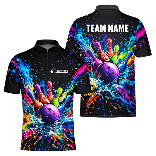 Custom Men's Colorful Bowling Jersey, Custom Team Bowling Shirts BZ0384