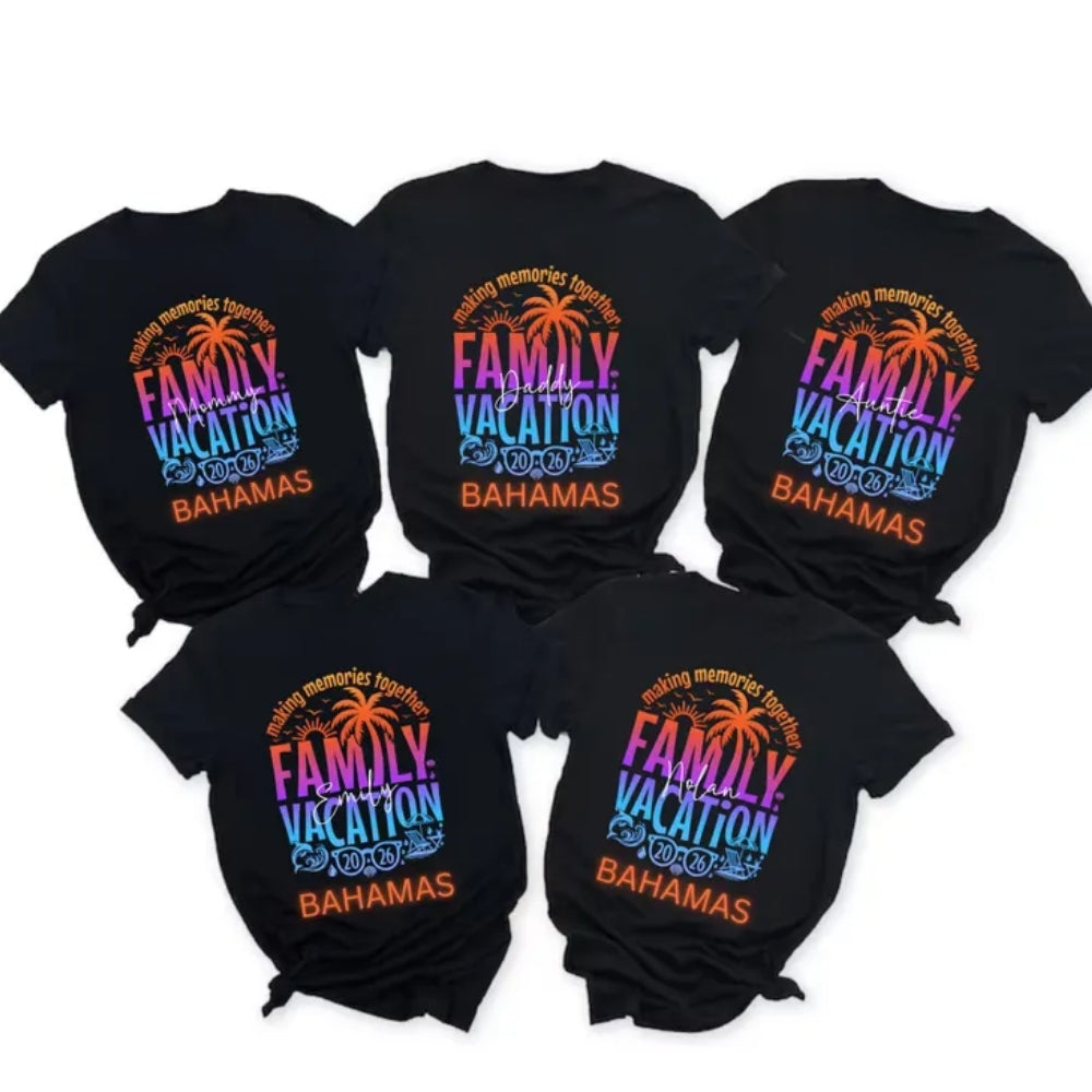 Making Memories Together Family Vacation Neon Matching T Shirts, Custom Vacation Family Shirts ET0229
