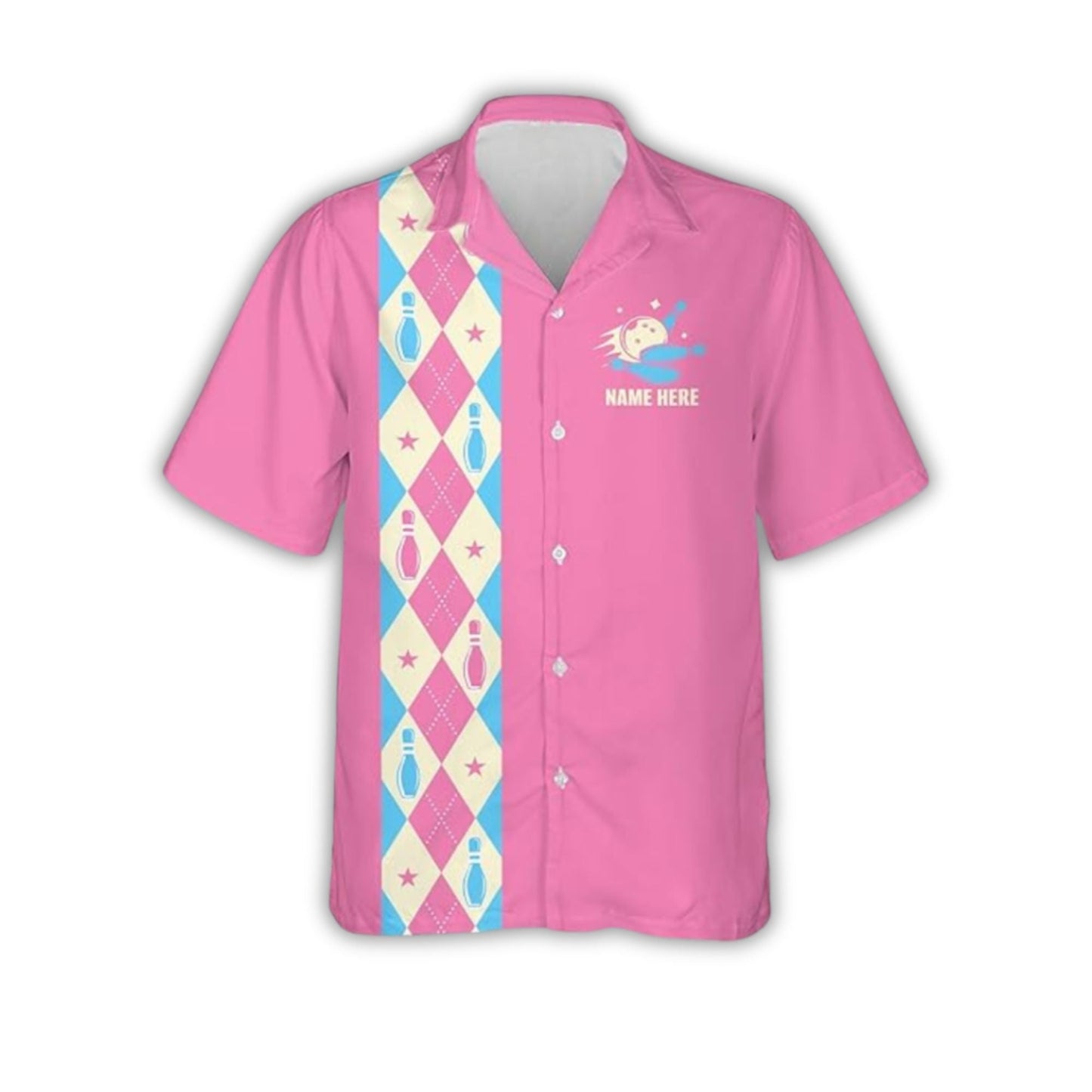 Splits'n Giggles Custom Pink Ladies Bowling Hawaiian Shirt, Custom Womens Funny Bowling Shirts HW0179