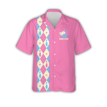 Splits'n Giggles Custom Pink Ladies Bowling Hawaiian Shirt, Custom Womens Funny Bowling Shirts HW0179