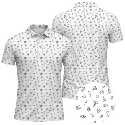 Men's Doctor Pattern Green Golf Polo Shirt, Medical Golf Shirts For Doctor GE0487