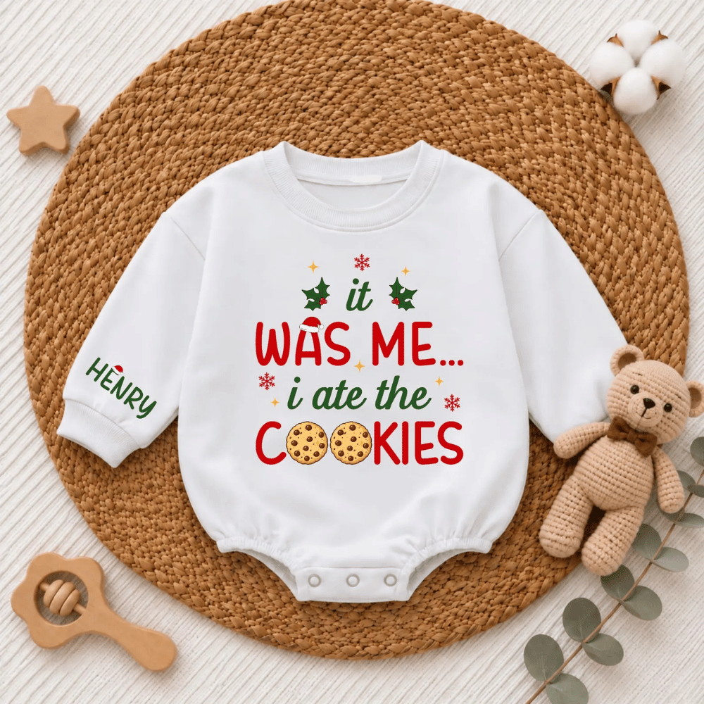 Custom Sorry Santa I Drank The Milk Matching Twin Baby Romper Sweatshirt, Personalized Funny Xmas Romper Sweatshirt For Twins Baby BB0968