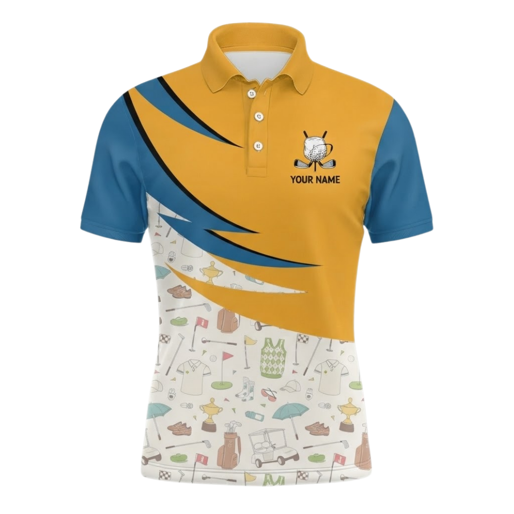 Custom Golf & Beer That's Why I'm Here Men's Golf Polo Shirt, Custom Funny Golf Shirts For Beer Lovers GZ0329