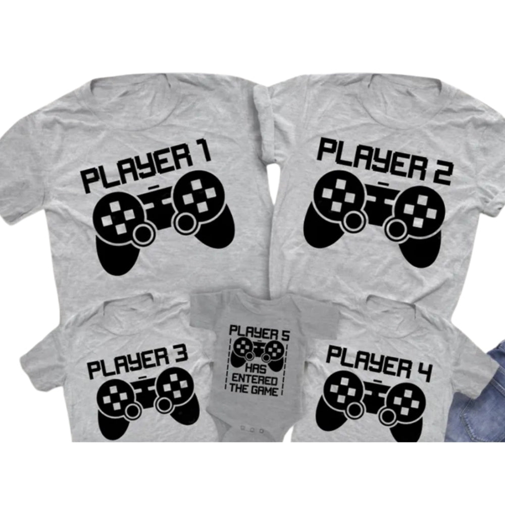 Player Has Entered The Game Custom Matching Gaming Family T Shirts, Custom Family Game Matching Shirts ET0663