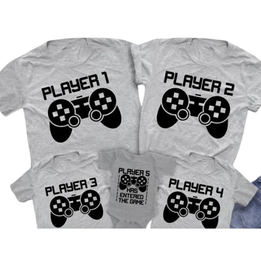 Player Has Entered The Game Custom Matching Gaming Family T Shirts, Custom Family Game Matching Shirts ET0663