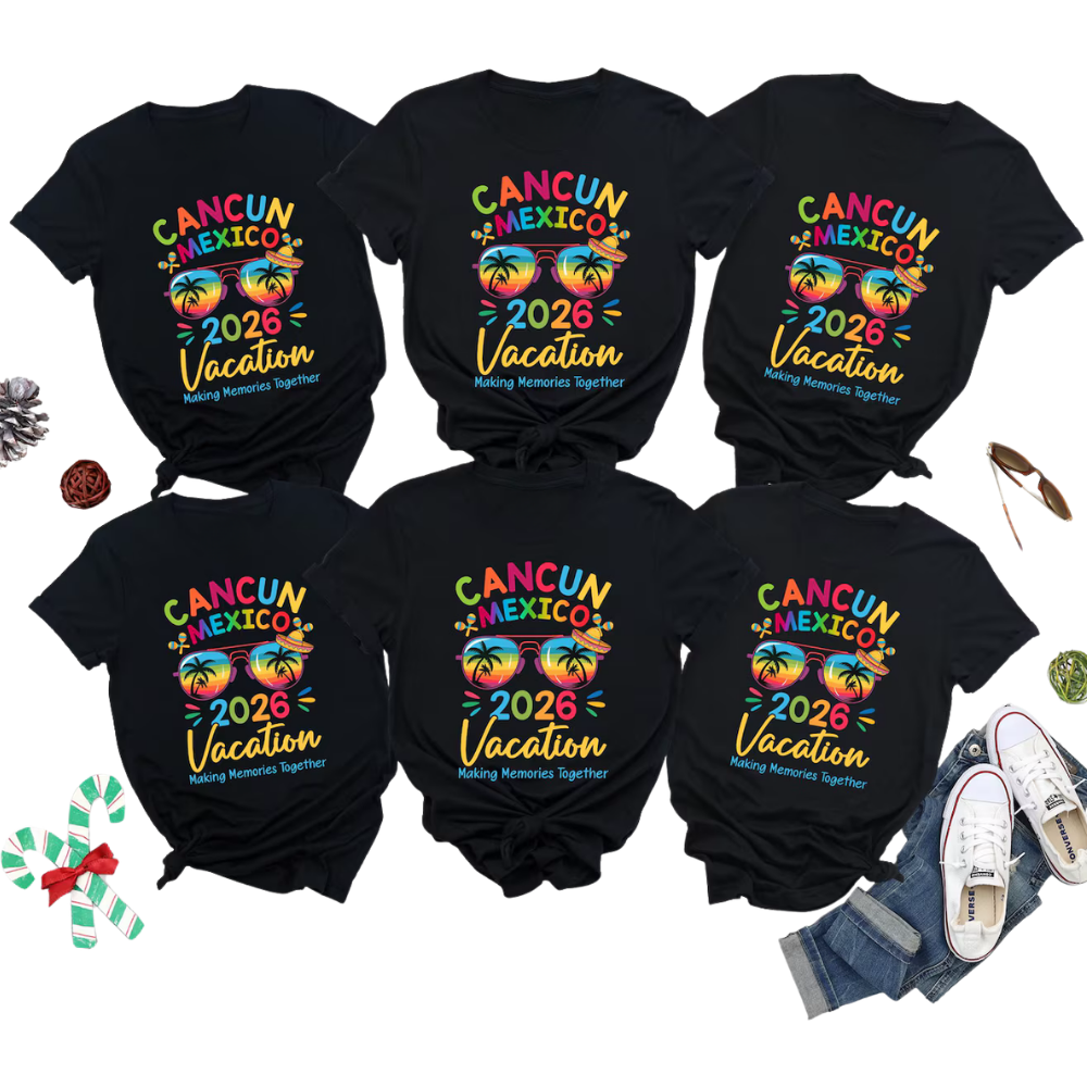 Cancun Mexico Vacation Custom Family Matching T Shirt, Custom Cancun Trip Family Shirts ET1243