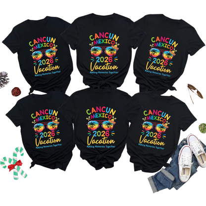 Cancun Mexico Vacation Custom Family Matching T Shirt, Custom Cancun Trip Family Shirts ET1243