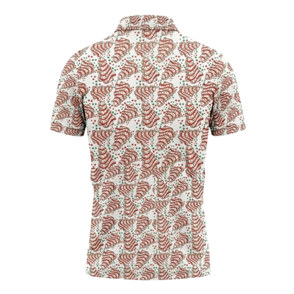 Men's Xmas Tree Cake Golf Polo Shirt Red White, Christmas Golf Shirts GZ0345