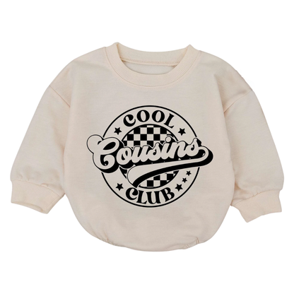 Cool Cousins Club Baby Romper Sweatshirt, Cousin Crew Baby Romper Sweatshirt BB0084