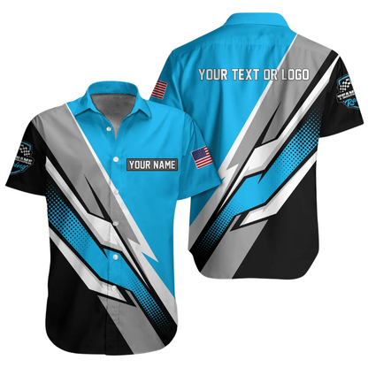 Personalized Racing Team Mens Hawaiian Shirt, Custom Racing Mechanic Shirts HE0681