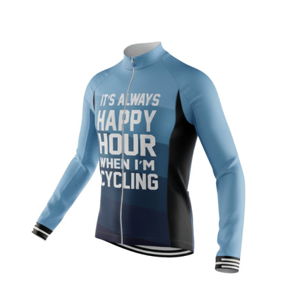 It's Always Happy Hour Hour When I'm Cycling Cycling Long Sleeve Jersey For Men, Funny Cycling Jerseys CG0730