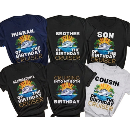 Custom Matching 80th Birthday Cruise Family T Shirts, Custom Cruise Birthday Matching Shirts For Family ET0511