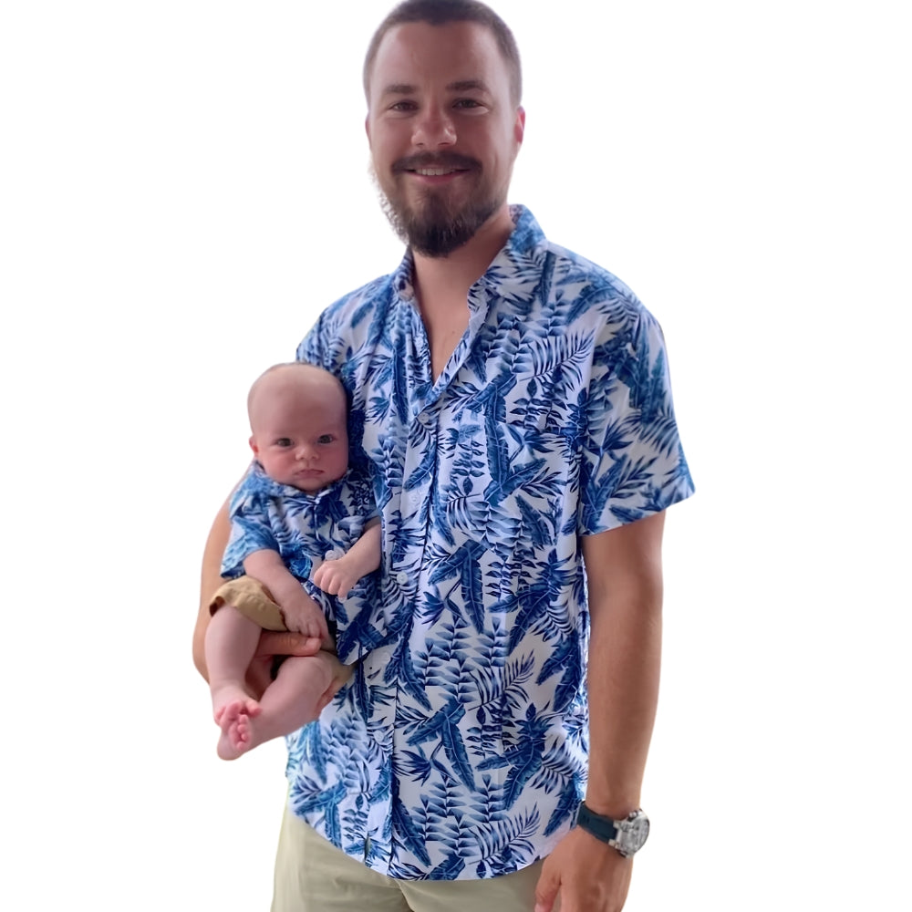 Matching Tropical Dad And Son Hawaiian Shirts For Father Day, Tropical Matching Family Hawaiian Shirts ET0644
