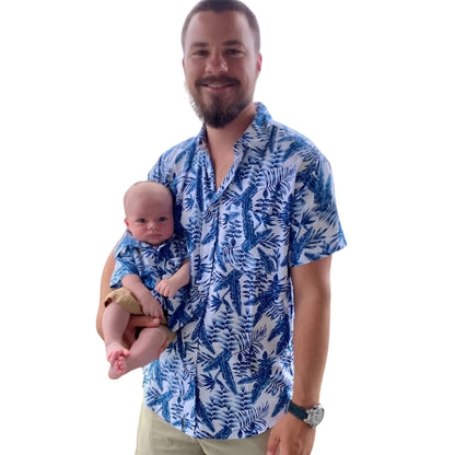 Matching Tropical Dad And Son Hawaiian Shirts For Father Day, Tropical Matching Family Hawaiian Shirts ET0644
