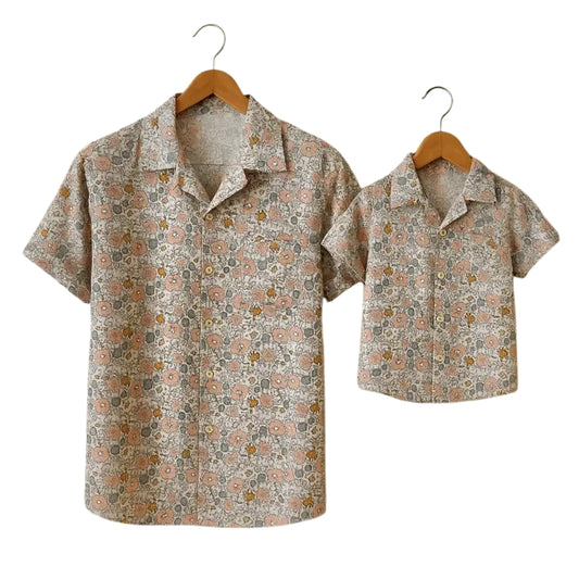 Vintage Floral Matching Dad Son Hawaiian Shirt Father Day, Floral Hawaiian Shirt For Family ET0645