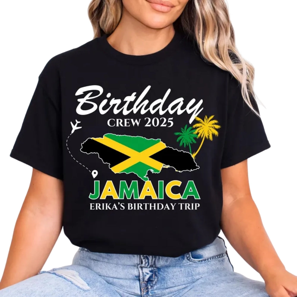 Custom Birthday Jamaica Trip Matching Family T Shirts, Personalized Jamaica Vacation Family Shirts For Birthday ET0777