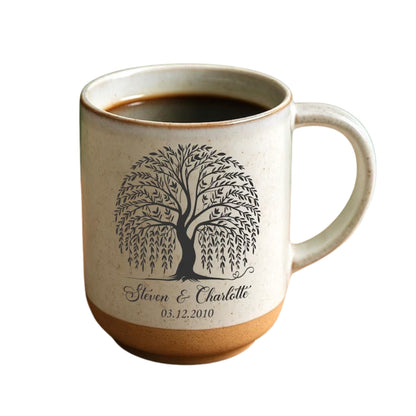 Personalized 9th Wedding Anniversary Willow Tree Coffee Mug, Personalized 9th Year Anniversary Mug WD0019