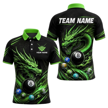 Custom Dragon Purple Polo Billiard Shirt For Men, Custom Dragon Billiard Team Shirt BIZ0333