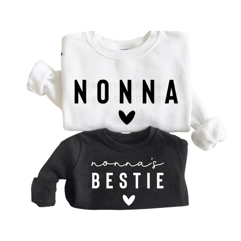 Matching Nonna And Nonna's Bestie Sweatshirt, Grandma And Granddaughter Sweatshirt Matching ET1430