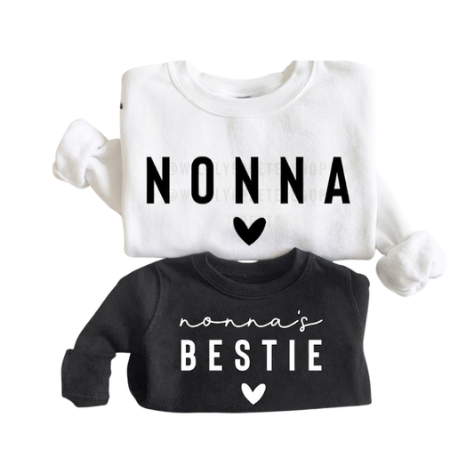 Matching Nonna And Nonna's Bestie Sweatshirt, Grandma And Granddaughter Sweatshirt Matching ET1430